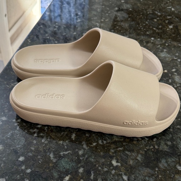 adidas Other - Men’s adidas Nude Beige Slip-On Platform Slides